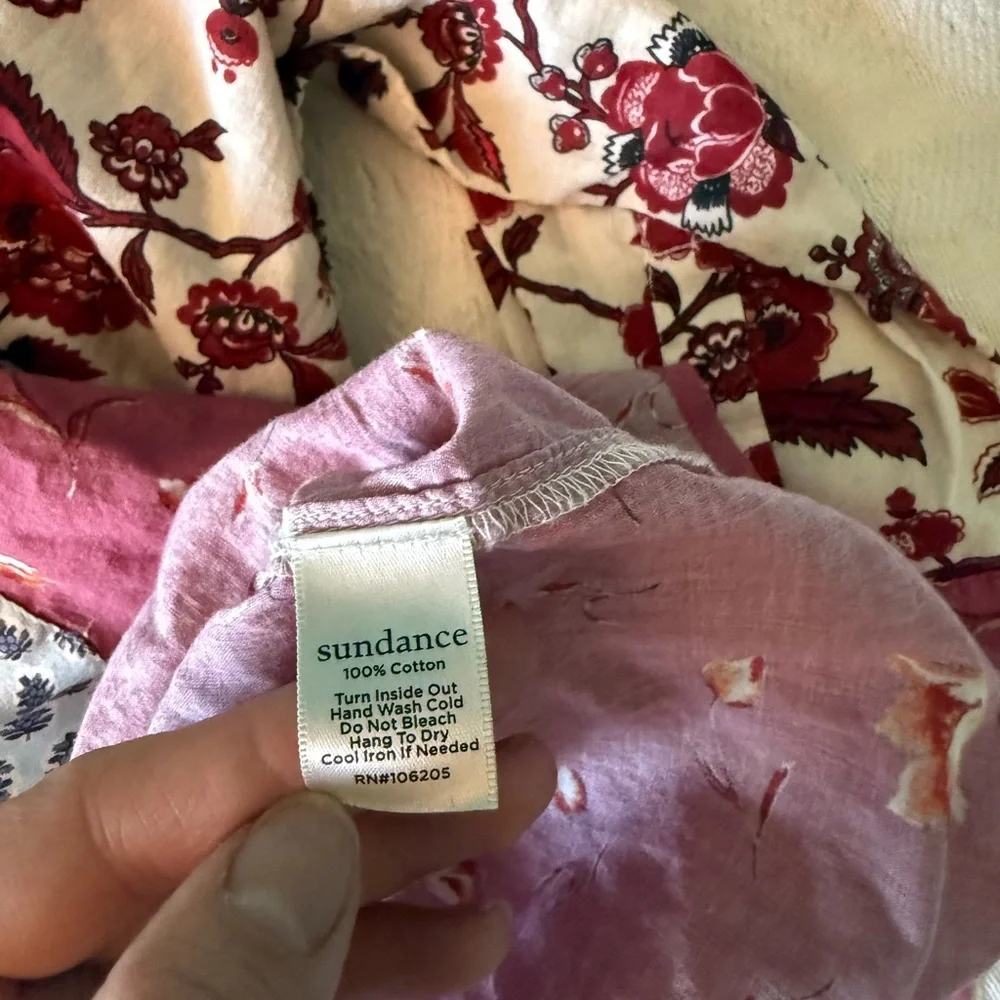 Sundance Patchwork Western Blouse Pearlized Button Up Cottagecore Multicolored - Picture 10 of 10